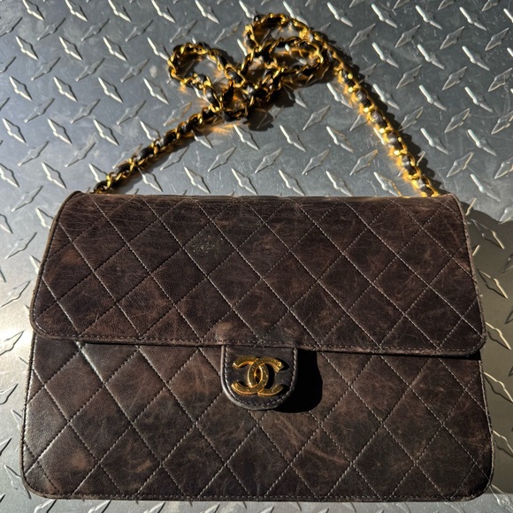 Chanel Vintage Lambskin Single Flap in Brown GHW - Picture 1 of 16